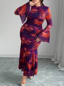 Modelyn Plus Size Fitted Minimalist Casual Daily Dress - Multicolor - View 3