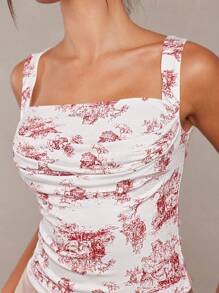 L'Amorae Women's Printed Sleeveless Casual Top, Minimalist & Fashionable For Everyday Wear - Multicolor - View 2