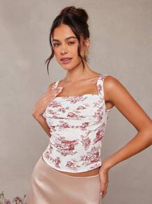L'Amorae Women's Printed Sleeveless Casual Top, Minimalist & Fashionable For Everyday Wear - Multicolor - View 4