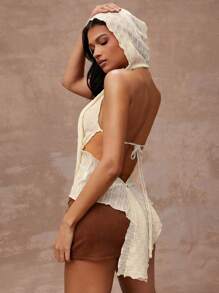 Hauture Sexy Semi-Transparent Party Club Girl Tank Top - Cream - View 2