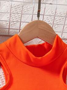 2pcs Girls Tropical Floral Print Wide Leg 3/4 Pants With Belt + Solid Ribbed Crop Top, Beach Holiday Set