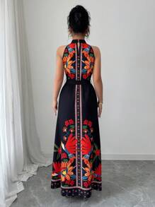 Elenzga 女士度假花卉印花吊带休闲连衣裙