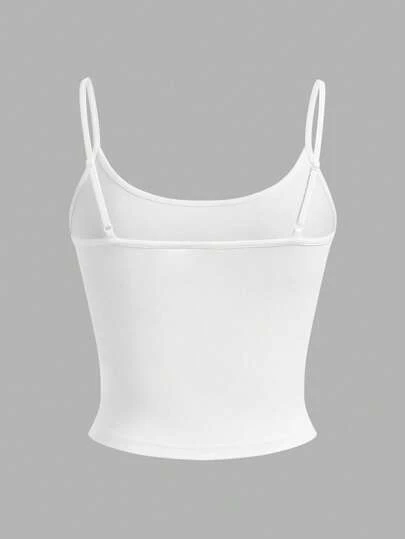 Comfortcana 4pcs Women Tight Fitted Cropped Casual Tank Top, Suitable For Summer Back To School