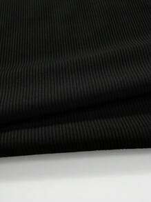 SHEIN Unity 女式标语印花圆领短袖休闲紧身衣 - 黑色 - 查看 5