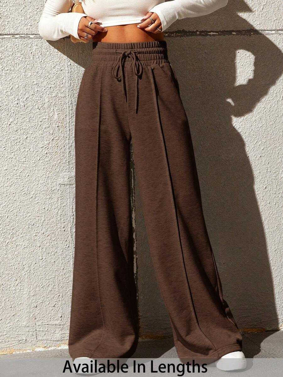 SHEIN Tall CURVE 大码女式时尚休闲宽松直筒运动裤