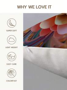1 funda de almohada decorativa de poliéster con diseño floral 3D con cremallera oculta, el relleno de almohada no está incluido - Multicolor - Ver 8