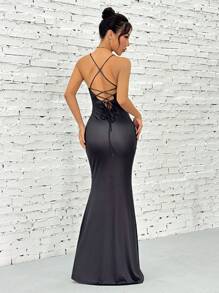 SHEIN EZwear Vestido casual largo, moda minimalista, para uso diario