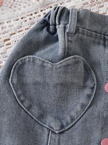 SHEIN Leap Crew 2pcs Set Girl Casual Heart Pearl Decorated Tank Top & Mini Skirt - Pink - View 8