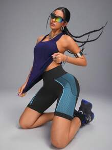 Innovista Pantalones cortos deportivos sin costuras para entrenamiento, cintura alta con espalda en V, ropa deportiva de verano para yoga, pilates, HIIT, con compresión funcional, sin costuras, que levanta el trasero y es cómoda y suave para el movimiento.