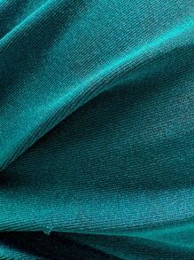 Swim Chiccia 2 件装女士金属纯色细肩带吊带上衣和丁字裤比基尼海滩度假夏季泳装套装 - 水鴨藍 - 查看 6