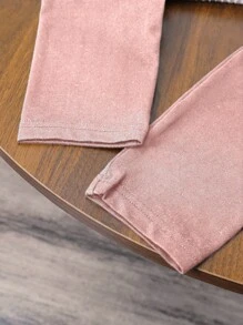 SHEIN Tween Girl Fashionable & Versatile Elegant 2 In 1 Long Skort Combo, Suitable For Spring, Autumn, Winter, For School, Vacation, Outdoor Wear - Pink - View 5