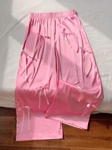 Comfortcana 女士休闲简约时尚日常长裤 - 粉色 - 查看 1