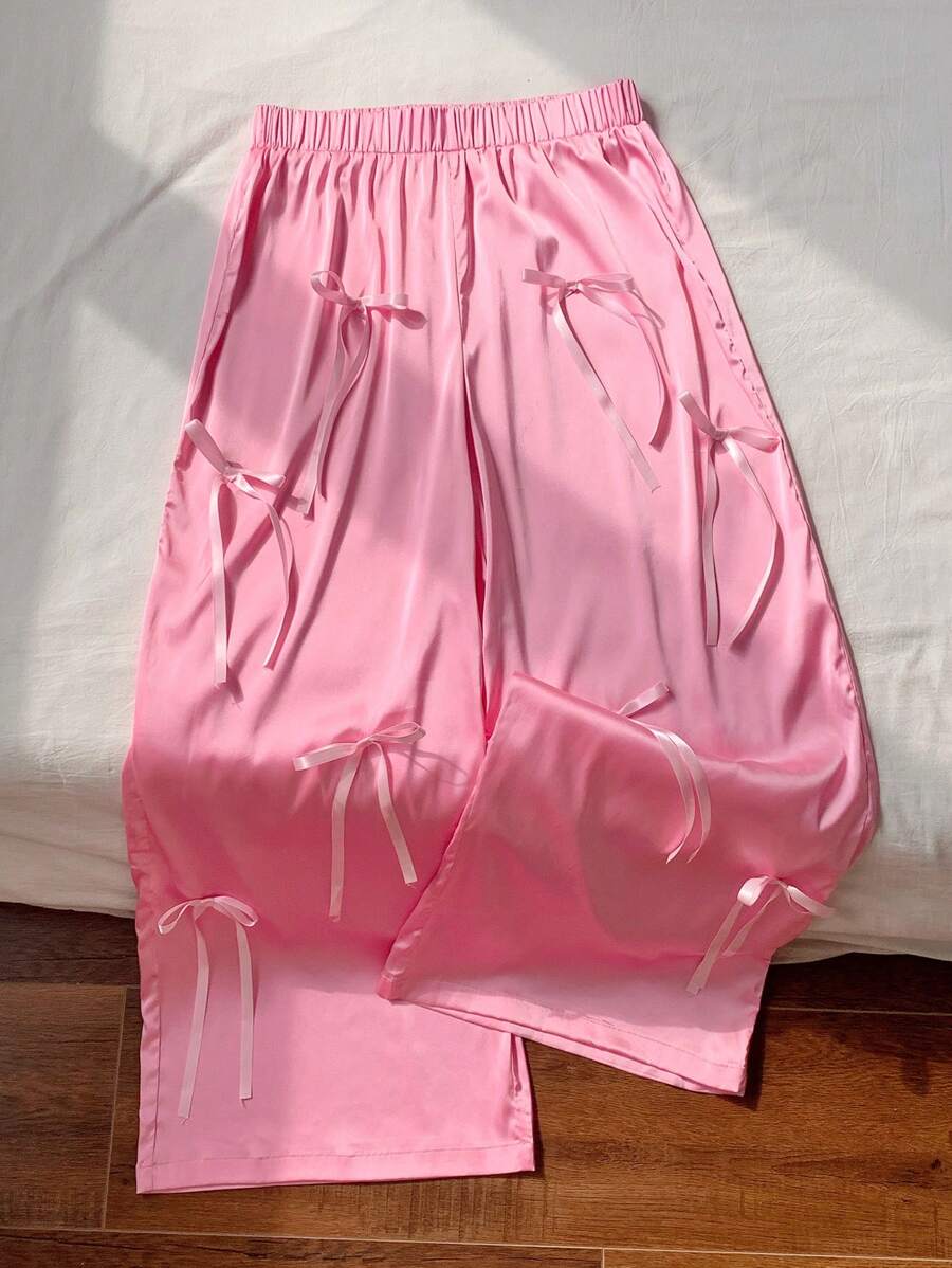 Comfortcana 女士休闲简约时尚日常长裤 - 粉色 - 查看 1