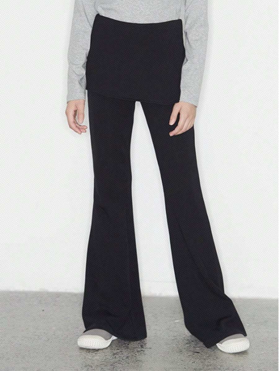 DAZY Tween Girl Solid Color Basic Leggings, Casual & Daily Wear,Back To School Clothes Tights - Black - View 1