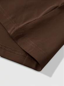 Manfinity Homme Men's Casual Sunflower & Letter Print Short Sleeve T-Shirt Summer T Shirts Men Streetwear Shirts Men Summer Clothes Men T Shirts - Coffee Brown - View 4