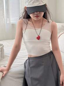 DAZY 青少年女孩纯色简约时尚休闲日常吊带背心