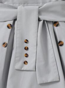 SHEIN Young Girls' Color Block Splice Stylish Design Shirt Splice Belted Dress - Multicolor - View 3