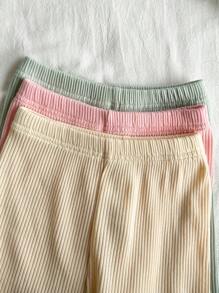 Vintaside Kids Young Girls Casual Solid Color Short Sleeve Top And Shorts Set - Multicolor - View 8