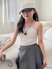 DAZY 青少年女孩纯色简约时尚休闲日常吊带背心