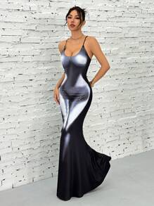 SHEIN EZwear Vestido casual largo, moda minimalista, para uso diario