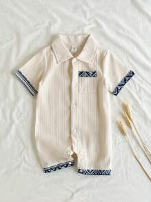 SHEIN Vintaside Kids 1 pieza Pelele de bebé niño con manga corta