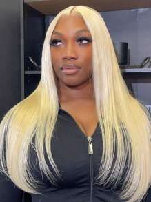 13*4 透明色系613直髮人髮假髮，女士漂染假髮預剝頭髮 - S613 - 查看 4