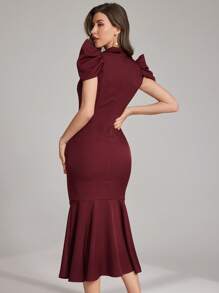 Modelyn Vestido de mujer de manga larga con elegante cuello de blazer