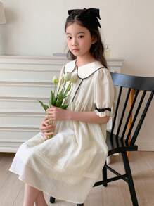 DAZY Tween Girl Fall Dress,Back To School Clothes - White - View 1