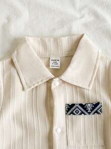 SHEIN Vintaside Kids 1 pieza Pelele de bebé niño con manga corta