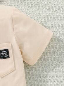 SHEIN Explorewe 3pcs/Set Toddler Boys Short Sleeve T-Shirt Set, Pocket & Car Patch, Casual Solid Color, Comfortable Sports Outdoor Summer Getaway, Holiday, Travel, Relax, Sunbathing