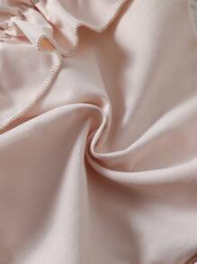 SHEIN 2 件套女童夏季套装可爱单肩荷叶边上衣和百褶裙套装