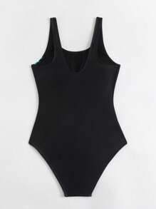 Swim SPRTY Conjunto de tankini de bloques de color y rayas para mujer