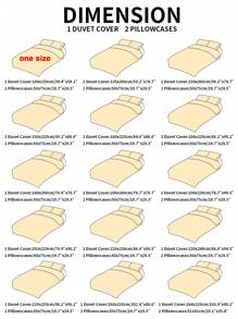 3 件套卡通猫图案羽绒被套套装(1 件羽绒被套和 2 件枕套),适合所有季节的可爱布艺床上用品套装 - 彩色 - 查看 4