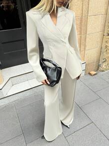 Aloruh Basic Business Suit, Jacket And Trousers, For Commuting And Daily Wear