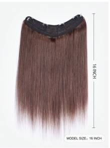 One Piece V-Shaped Clip In Hair Extensions Back-V 100% Human Hair Dark Brown Color Straight Hair For Women Easy To Style, Lightweight, Breathable, Invisible Suitable For All Hair Types And Daily Wear S2# - S2 - View 2