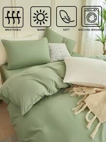 2/3pcs Purple Duvet Cover Set, Bedding Set, Solid Color Skin-Friendly Comforter Cover Set, Simple Style Quilt Cover Set, Comfortable And Soft Breathable, For Single/Twin/Full/King/Queen Bed Sizes - Ideal For Bedroom, Guest Room, Dormitory, 1pc Duvet Cover With 1/2pcs Pillowcase (Witnout Filler)Machine Washable Home Textile