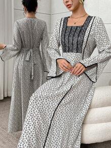 Yasmyna 女士土耳其长袍和阿拉伯传统长裙 - 黑色 - 查看 2