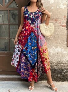 Breezaya Women's Colorblock Bohemian Style Vacation Dress - Multicolor - View 5