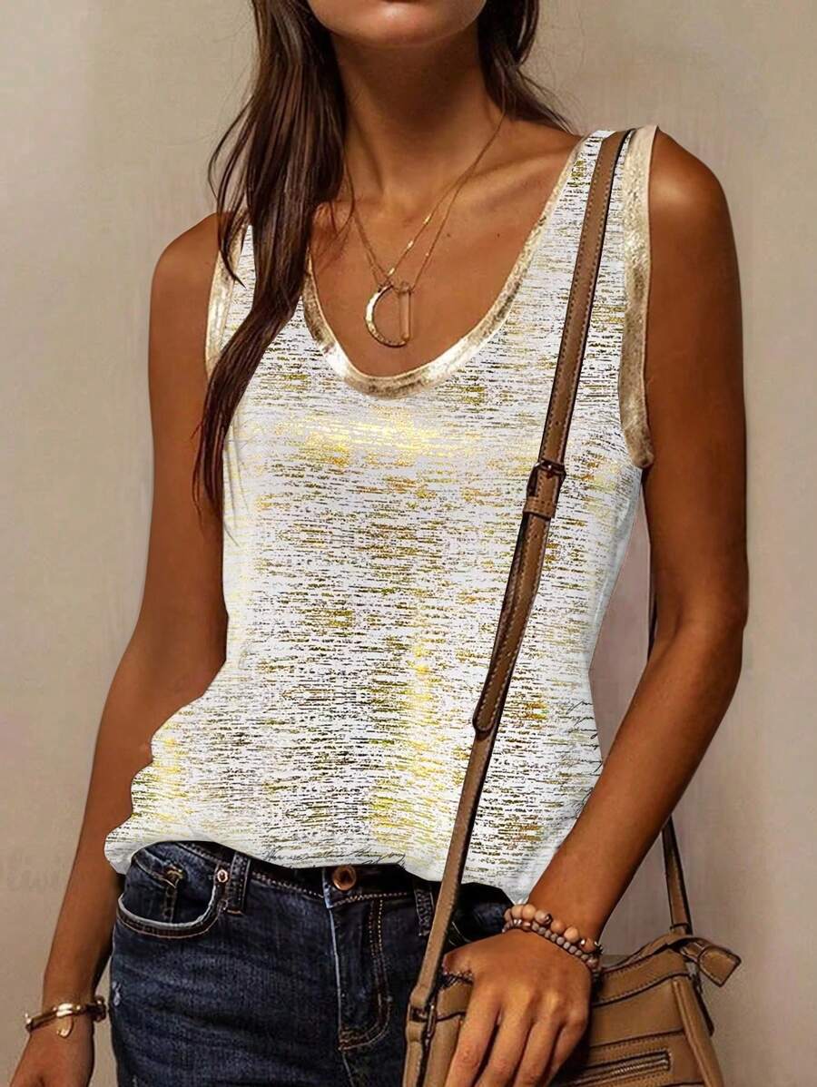 SHEIN LUNE 女士休闲吊带背心，简约时尚，适合日常穿着 - 彩色 - 查看 1