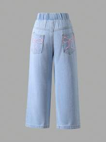 SHEIN 2pcs/Set Young Girl Casual Round Neck T-Shirt & Long Pants, Minimalist & Fashion, Suitable For Summer - Multicolor - View 4