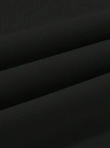 Manfinity EMRG 宽松男士字母图案抽绳腰斜口袋运动裤哥特裤，适合狂欢 - 黑色 - 查看 7