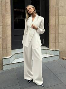 Aloruh Basic Business Suit, Jacket And Trousers, For Commuting And Daily Wear