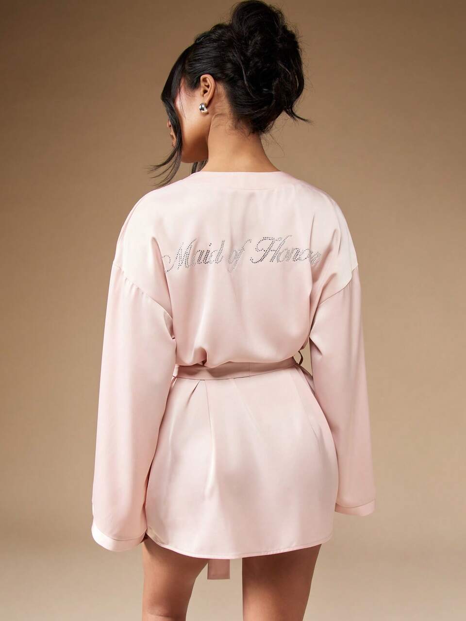 MISSGUIDED Satin Short Length Kimono Robe