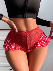 Romantic Lace Patchwork Mid-Waist Triangle Panty - Multicolor - View 1