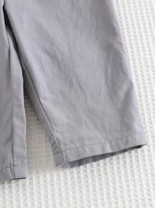 Cozy Pixies 男婴休闲连体衣，饰有小熊图案和3D耳朵设计，无袖，百搭 - 灰色 - 查看 6