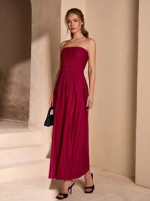 EURMUSE Women Burgundy Elegant Maxi Dress, Casual And Stylish For Everyday Wear - Burgundy - View 3