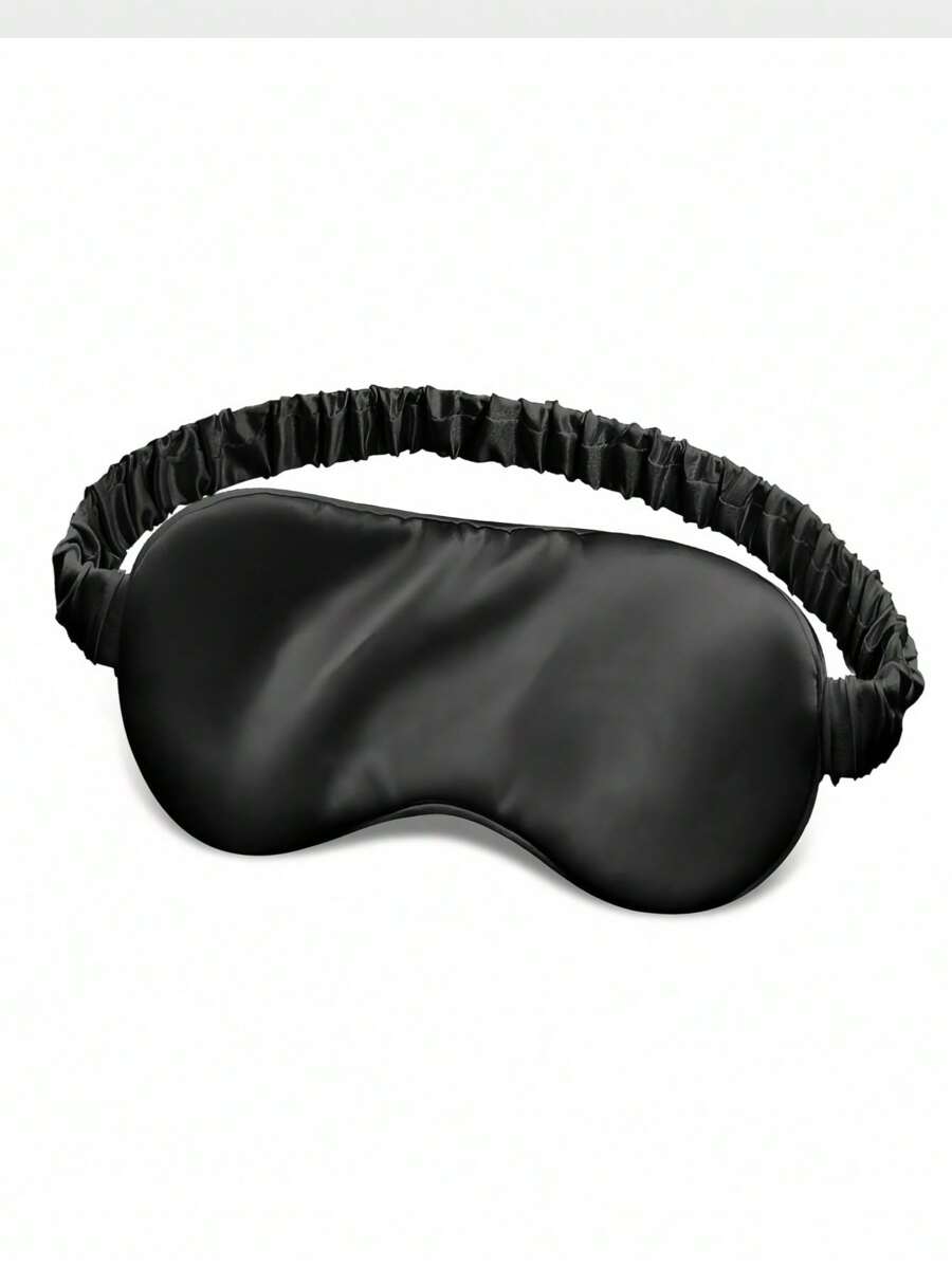 1件/2件 20.5厘米*9.5厘米真丝睡眠眼罩 双层丝缎松紧带眼罩 透气舒适眼罩 适合旅行、午睡、学校、办公室、露营 黑色和粉色可选 - 彩色 - 查看 1