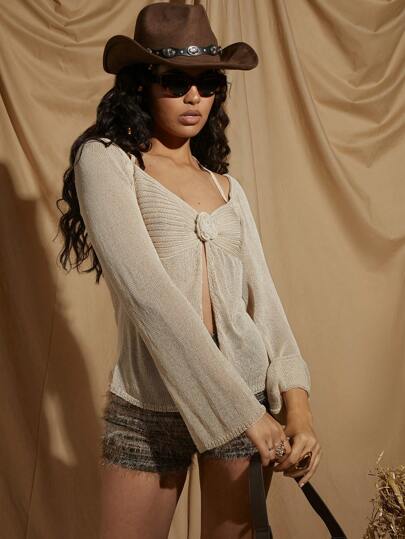 COSMINA Elegante top de tirantes de punto acanalado de color crema versátil para uso diario, ideal para festivales, tops de verano lindos, estilo occidental, bohemio, de ganchillo, para primavera/verano