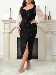 Modelyn Robe en tulle grande taille, décontractée et pour un port quotidien