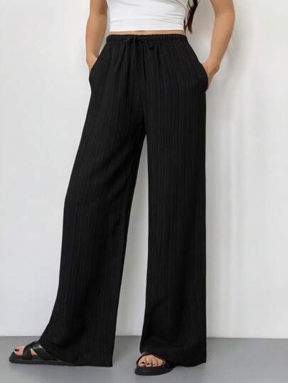 SHEIN Tall 休闲百搭简约纯色阔腿裤